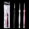 3er-Set Nagelkunst-Linienpinsel, feine Detail-Malstifte für Maniküre-Design, Rosa Weiß Schwarz - Klassischer Dreifarbiger Stil