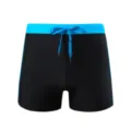 Herren Badeshorts in modischer Kontrastfarbe mit verstellbarem Kordelzug für den Strand. - M / Unterteile / Schwarz und Seeblau