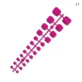 Unghie finte per piedi fucsia da applicare 24 pz quadrate nail art fai da te kit 27 - Rosso rosa