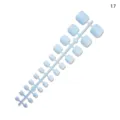 Set di unghie finte per piedi azzurre, 24 pezzi unghie adesive monocolore per nail art fai. - Azzurro