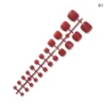 Unghie finte per piedi rosse 24 pz unghie finte per dita dei piedi tinta unita corte - Rosso