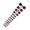 Unghie Finte per Piedi Rosso Scuro Lucido 24 Pz Smalto per Dita FAI DA TE Pedicure Kit - Borgogna