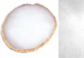 Nail art agate palette, swan white mixing plate, gold edge display board for gel polish. - Round / White