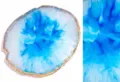 Nail art palette resin agate design blue color mixing display tray for gel polish painting - Round / Coral Blue