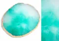 Nail Art Palette 5# Emerald Green Resin Agate Dish For Manicure Color Mixing Tool - Round / Emerald