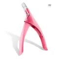 Pink U-shaped nail clipper for false acrylic nails, professional manicure trimming tool variant 02. - 02# Pink