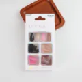 DIY unas postizas para pegar puntiagudas coloridas set caja de unas postizas para mujeres - 04