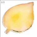 Resin agate nail art palette leaf shape gold rim mixing tray display board 1pc - Yellow