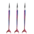 3 Stk. Farbverlauf Meerjungfrau Nagelkunst Liner Pinsel Set, feine Spitze Malerei Stifte. - Verlauf Fischschwanz-Stil