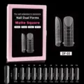 Uñas Dual Forms Mate Cuadrado Transparente 120pzs Tips de Extensión Tabla de Tallas - DF-3