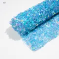 Blue sequin nail art table mat roll, sparkling diamond glitter wrist cushion material - POT-99-07