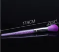 Long handle purple crystal nail art brush powder blush brush with soft bristles SKU. - Purple