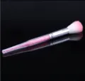 Pink crystal handle nail dust brush, soft gradient bristle makeup brush for daily use. - Pink