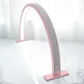 Pink rhinestone half moon nail lamp LED arch lash light for desktop beauty studio lighting. - With Zirconia / Pink