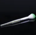 Pinceau a poussiere d'ongles en cristal et pinceau maquillage poudre avec poils verts - Vert