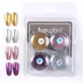 Set de polvo de uñas espejo mágico sólido con 4 tarros y puntas de visualización. - Set de 4 colores (N.º 1)