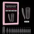 Set de moldes duales para uñas cuadradas transparentes de 120 piezas en 12 tamaños. - DF-4