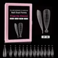 Formas duales de uñas transparentes almendra 120pcs tabla de tallas del 0 al 11 dies - DF-8