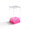 Transparent plastic nail drill bit storage box desktop organizer for professional salon use. - 7 Heads / Red