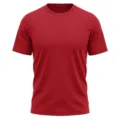 Close-up detail of breathable red mesh fabric short sleeve sports t-shirt athletic wear. - S / Tops / Red