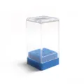 Transparent plastic nail drill bit storage box, portable desktop organizer stand. - 7 Heads / Blue