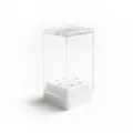 Clear plastic nail drill bit storage box with white base and multi-hole holder for desktop. - 7 Heads / White