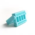 Blue plastic nail drill bit holder ring adjustable storage tool for salon nail art display - 16-Head / Blue