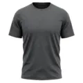 Detailed closeup view showing the gray mesh texture and fabric of the athletic t-shirt. - Dark Gray