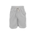 Casual grey distressed shorts, loose fit basketball shorts with drawstring and ripped details. - S / Gray