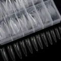 Clear stiletto nail tips in storage box, 240pcs fake nail set for nail art extension. - 08 Transparent