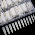 Boxed milky white long coffin false nail tips extension set for professional manicure. - 01 Natural Color