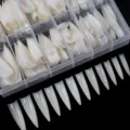 Boxed 240pcs false nail tips long stiletto french clear extension fake nails for salon - 04 Natural Color