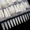Boxed full cover fake nail tips extension set with transparent plastic storage organizer. - 07 Natural Color