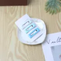 Set de pinzas para el cabello BB azules geométricas, bonitos clips para flequillo diario. - Pinza Cuadrada Hueca (Paquete de 3) / Degradado Azul