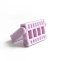 Portable light purple plastic nail drill bit holder desktop storage organizer stand - 16-Head / Purple