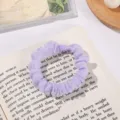 Purple mesh scrunchie detail shot, sparkling fabric hair tie, sweet cute everyday hair accessory. - Purple