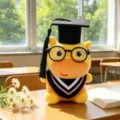 Graduation capybara plush toy with glasses and cap, cute stuffed doll for student gift. - Pink Collar With Glasses / 10cm