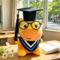 Cute graduation cap plush toy stuffed animal graduation gift for students decorations - Blue Collar With Glasses / 10cm