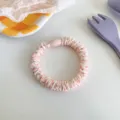 Carino scrunchie per capelli rosa a pois con perla di plastica per look quotidiano perfetto. - 5# Rosa a pois