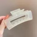Λευκό γαλακτερό κλιπ μαλλιών jelly, μεγάλο τετραγωνισμένο αξεσουάρ για κομψά χτενίσματα. - 11cm / Βερικοκί