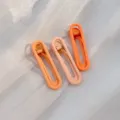 Candy color geometric side hair clips, matte finish duckbill clips, sweet daily accessories. - Three-Piece Set / 7# Orange Series (Set of 3)