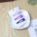 Set de pinzas para el cabello degradado morado, lindas horquillas bb para estilismo diario y moda. - Pinza Triangular Hueca (Paquete de 3) / Degradado Púrpura