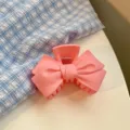 Pink matte bow hair claw clip cute hair accessory for women and girls styling ponytail. - 7# Watermelon Red - 10cm