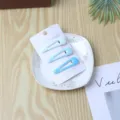 Set de horquillas azul degradado pinzas BB forma de gota estilo dulce y bonito - Pinza Triangular Hueca (Paquete de 3) / Degradado Azul