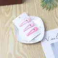 Set de horquillas de presión con degradado rosa, accesorios de peinado adorables en gota - Pinza Triangular Hueca (Paquete de 3) / Rosa Degradado