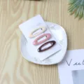 Pinzas para el pelo ovaladas degradadas set de 3, horquillas BB beige rosa marrón mujer - Pinza Ovalada Hueca (Paquete de 3) / Degradado Café