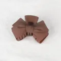 Brown matte bow hair claw clip, stylish shark hair accessory for women daily styling. - 10cm / Coffee