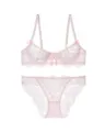 Rosa spitze unterwäsche set mit ultradünnem design und zarten blumendetails für damen. - 70B / Set / Rosa