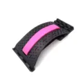 Back stretcher lumbar support device with massage nodes and pink cushion for spine relaxation. - 35x23cm / Pink