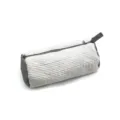 Práctica bolsa de lavado para zapatos cilíndrica de malla, protector para lavadora. - L / Blanco
